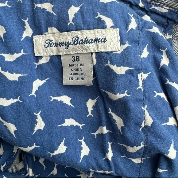 Tommy Bahama Men’s beach blue linen blend chambray shorts 7” inseam Sz 36 - Picture 6 of 7